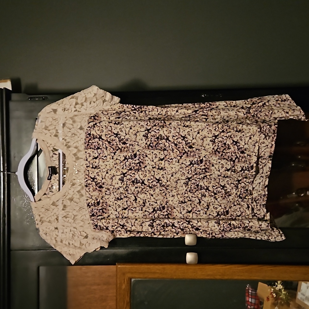 DKNY shirt with lace detail